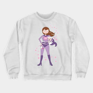 Supermom - brown hair Crewneck Sweatshirt